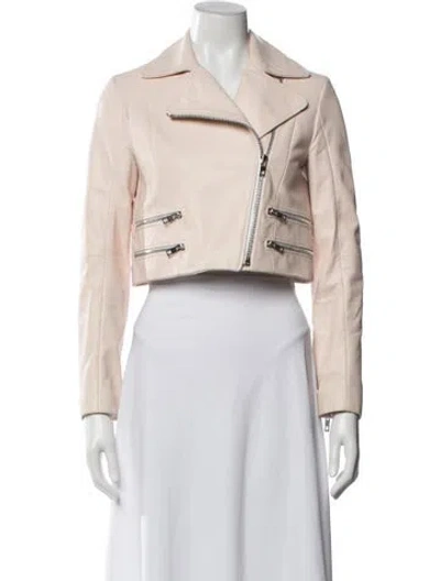 Pre-owned Rag & Bone Lamb Leather Biker Jacket In Neutral
