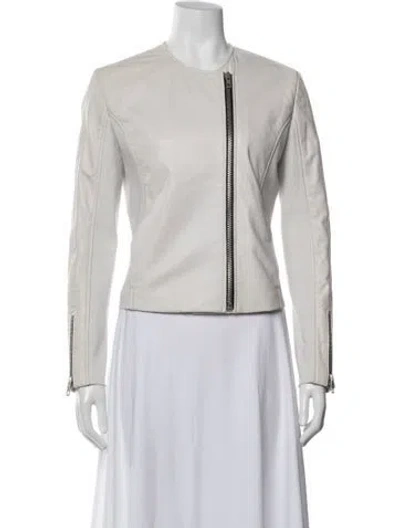 Pre-owned Rag & Bone Lamb Leather Biker Jacket In Neutrals