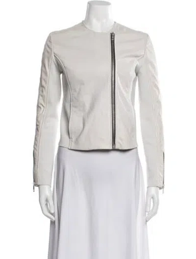 Pre-owned Rag & Bone Lamb Leather Biker Jacket In Neutrals