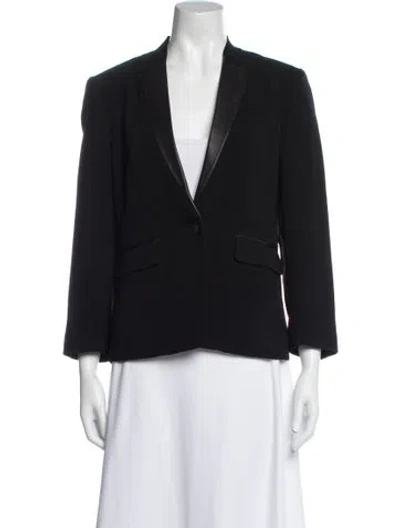 Pre-owned Rag & Bone Lamb Leather Blazer In Black