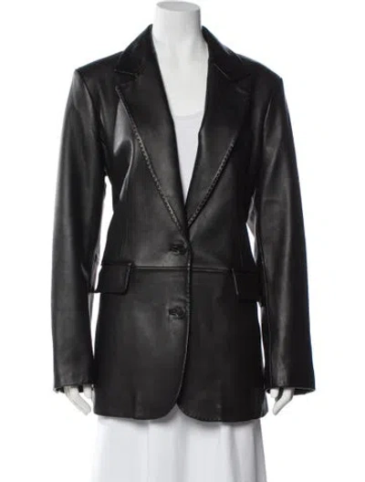 Pre-owned Rag & Bone Lamb Leather Blazer In Black