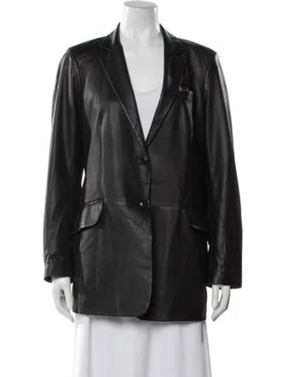 Pre-owned Rag & Bone Lamb Leather Blazer In Black