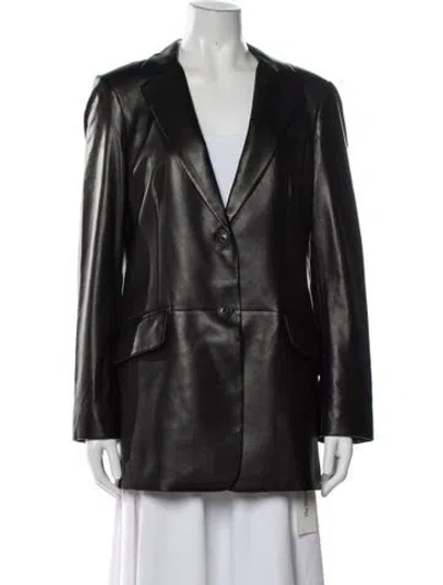Pre-owned Rag & Bone Lamb Leather Blazer In Black