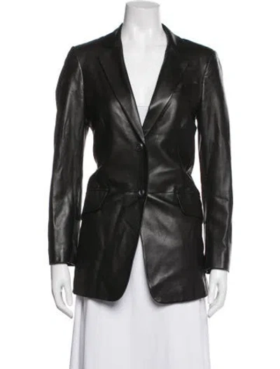 Pre-owned Rag & Bone Lamb Leather Blazer In Black