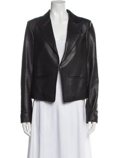 Pre-owned Rag & Bone Lamb Leather Blazer In Gray