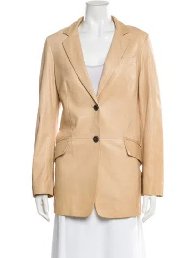 Pre-owned Rag & Bone Lamb Leather Blazer In Neutral