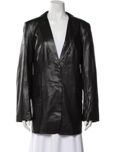 Pre-owned Rag & Bone Lamb Leather Blazer W/ Tags In Black