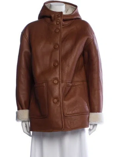 Pre-owned Rag & Bone Lamb Leather Coat In Brown