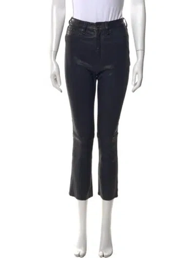 Pre-owned Rag & Bone Lamb Leather Flared Pants In Blue