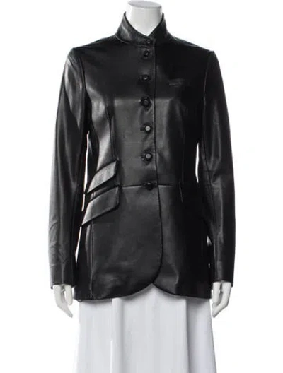 Pre-owned Rag & Bone Lamb Leather Jacket In Black