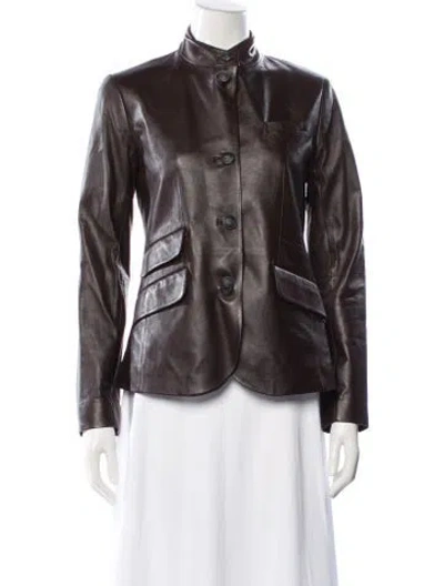 Pre-owned Rag & Bone Lamb Leather Jacket In Brown