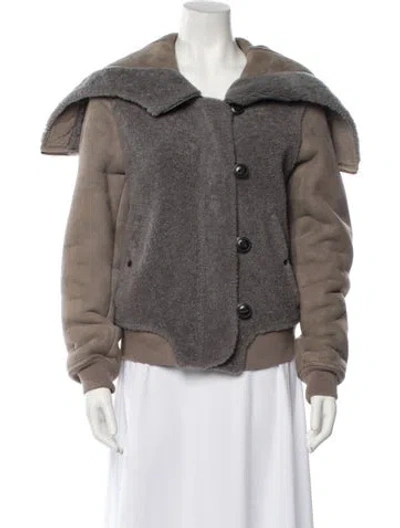 Pre-owned Rag & Bone Lamb Leather Jacket In Gray