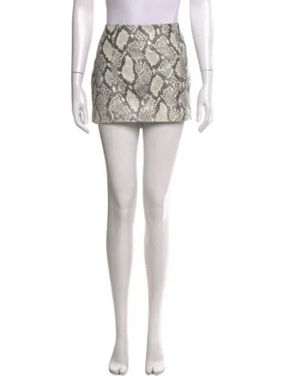 Pre-owned Rag & Bone Lamb Leather Mini Skirt In White