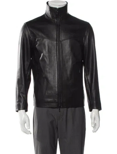 Pre-owned Rag & Bone Lamb Leather Moto Jacket In Black