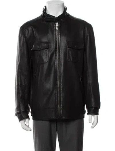 Pre-owned Rag & Bone Lamb Leather Moto Jacket In Black