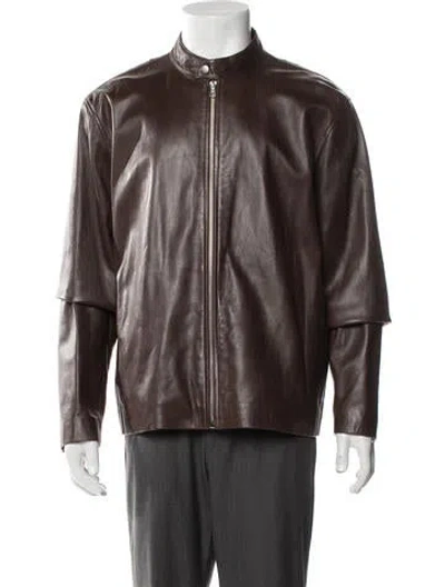 Pre-owned Rag & Bone Lamb Leather Moto Jacket W/ Tags In Brown