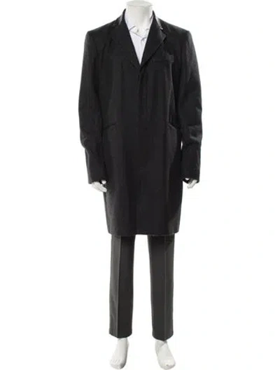 Pre-owned Rag & Bone Lamb Leather Overcoat In Gray