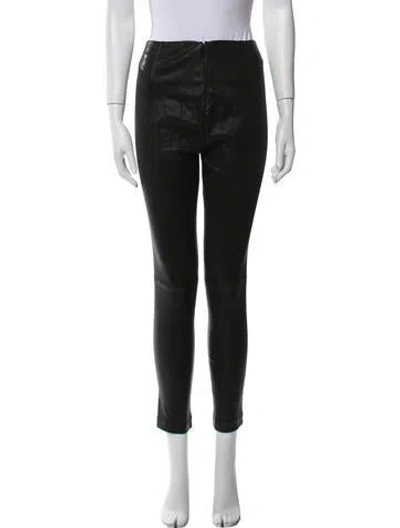 Pre-owned Rag & Bone Lamb Leather Skinny Leg Pants In Black