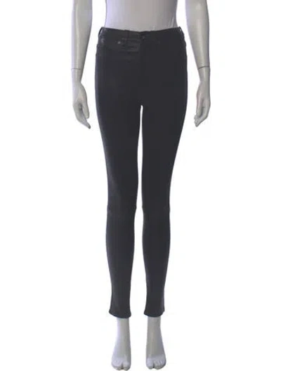Pre-owned Rag & Bone Lamb Leather Skinny Leg Pants In Gray
