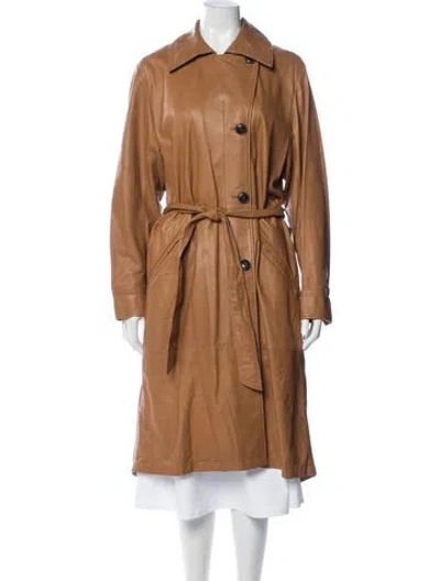 Pre-owned Rag & Bone Lamb Leather Trench Coat In Brown