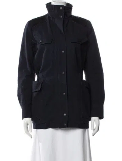 Pre-owned Rag & Bone Lamb Leather Utility Jacket In Blue
