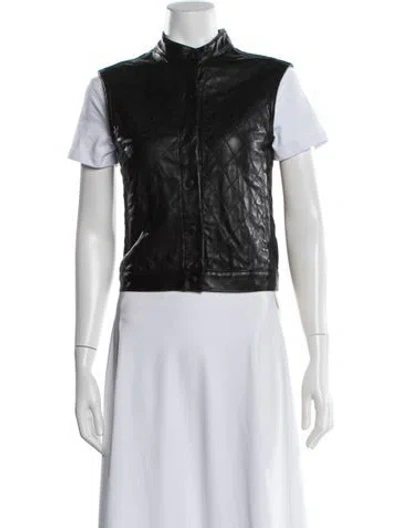 Pre-owned Rag & Bone Lamb Leather Vest In Black