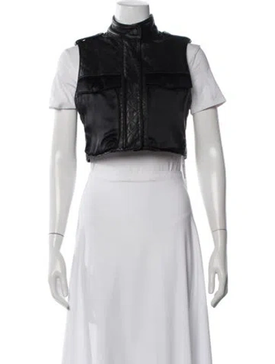 Pre-owned Rag & Bone Lamb Leather Vest In Black