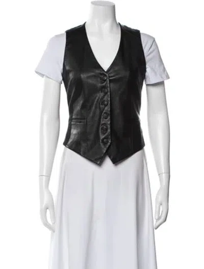 Pre-owned Rag & Bone Lamb Leather Vest In Blue