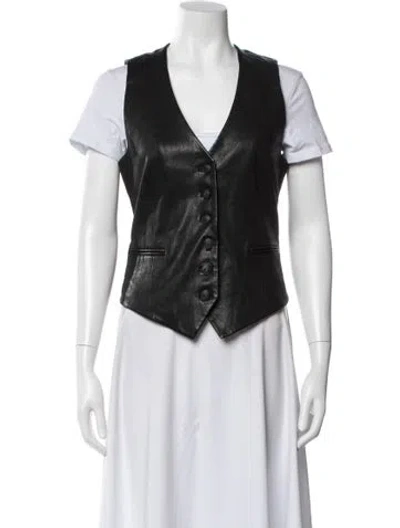 Pre-owned Rag & Bone Lamb Leather Vest In Blue