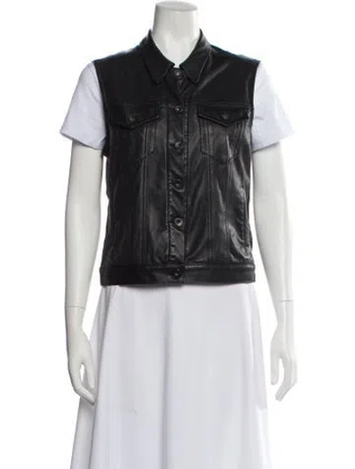 Pre-owned Rag & Bone Lamb Leather Vest In Gray