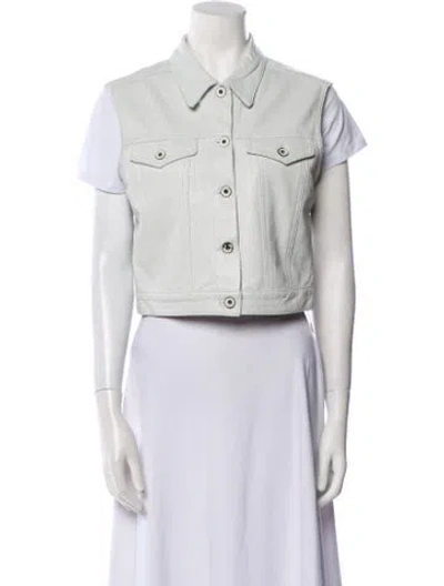 Pre-owned Rag & Bone Lamb Leather Vest In Gray