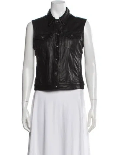 Pre-owned Rag & Bone Lamb Leather Vest In Gray