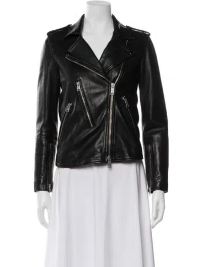 Pre-owned Rag & Bone Lambskin Biker Jacket In Black