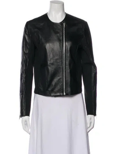 Pre-owned Rag & Bone Lambskin Biker Jacket In Green
