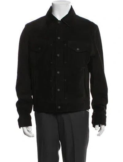 Pre-owned Rag & Bone Lambskin Trucker Jacket In Black
