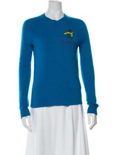 Pre-owned Rag & Bone Lambswool Crew Neck Sweater In Blue