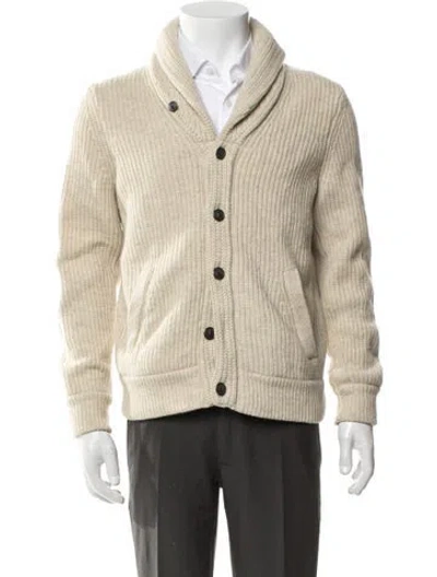 Pre-owned Rag & Bone Lambswool Open Front Cardigan In Neutrals