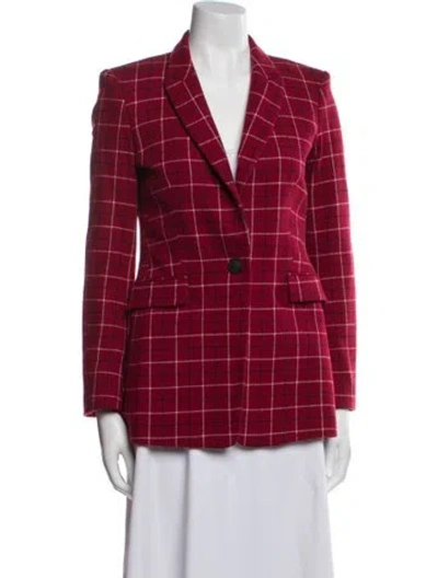 Pre-owned Rag & Bone Lambswool Plaid Print Blazer In Red