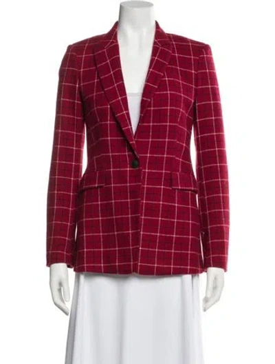 Pre-owned Rag & Bone Lambswool Plaid Print Blazer In Red