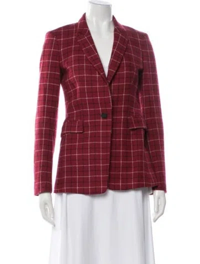 Pre-owned Rag & Bone Lambswool Plaid Print Blazer In Red