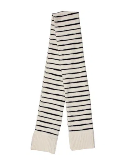 Pre-owned Rag & Bone Lambswool Striped Scarf W/ Tags In Neutral
