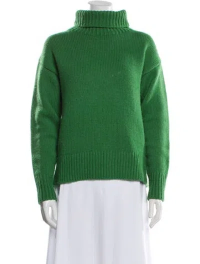 Pre-owned Rag & Bone Lambswool Turtleneck Sweater In Green