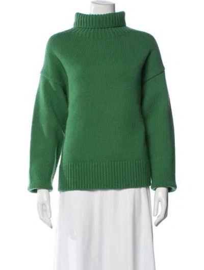 Pre-owned Rag & Bone Lambswool Turtleneck Sweater In Green