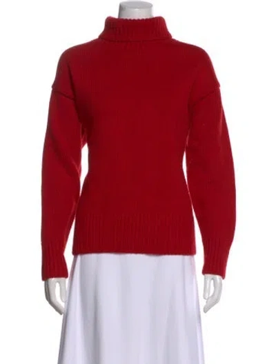 Pre-owned Rag & Bone Lambswool Turtleneck Sweater In Red
