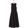 Rag & Bone Lane Sleeveless Smocked Cotton Maxi Dress In Black