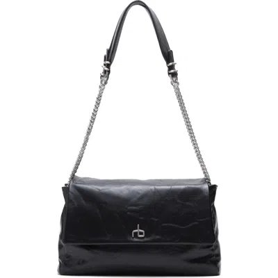 Rag & Bone Large Chelsea Flap Leather Convertible Shoulder Bag In Black
