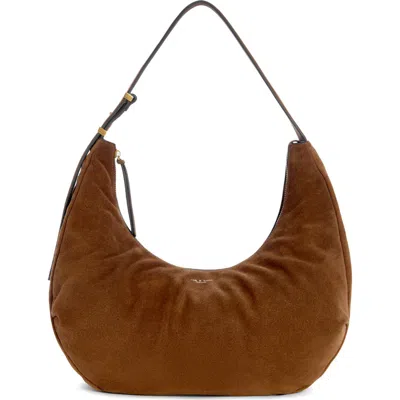 Rag & Bone Large Hudson Suede Hobo Bag In Brown