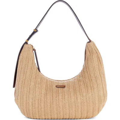 Rag & Bone Large Hudson Woven Straw Hobo Bag In Brown