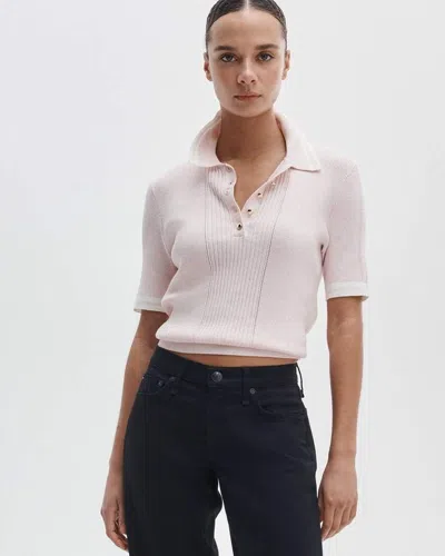 Rag & Bone Laurie Cotton-cashmere Polo In Pink
