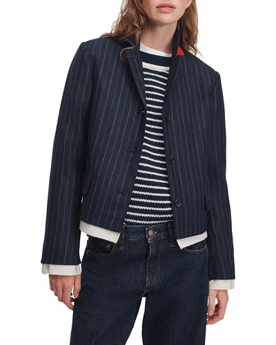 Rag & Bone Lawrence Wool Blend Crop Blazer In Animal Print